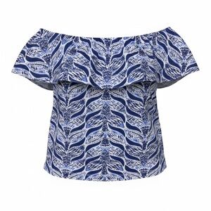 Lilly Pulitzer Tube-Top Style Blue & White Top Size Small P2P 16”